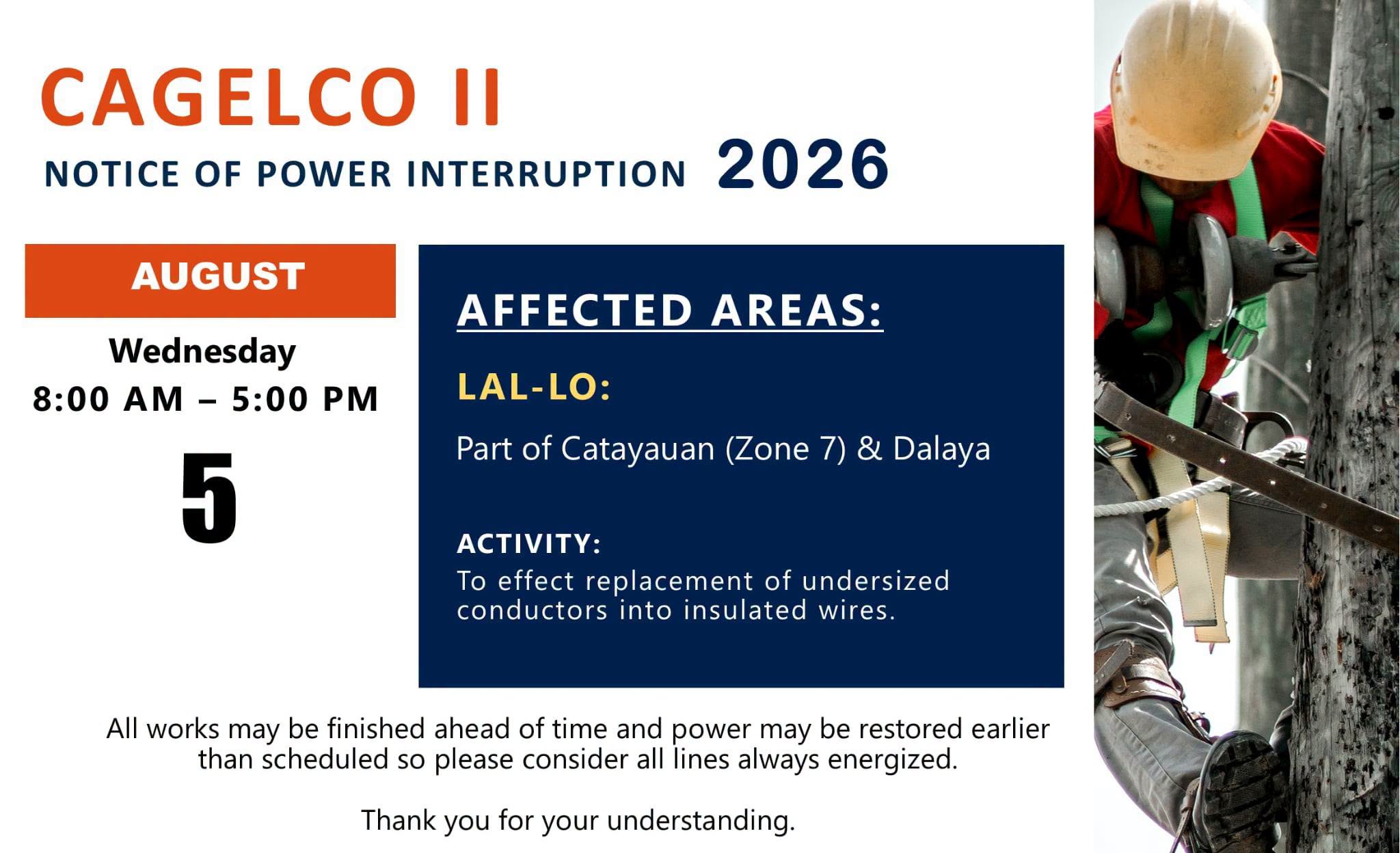 Power Interruption Advisory